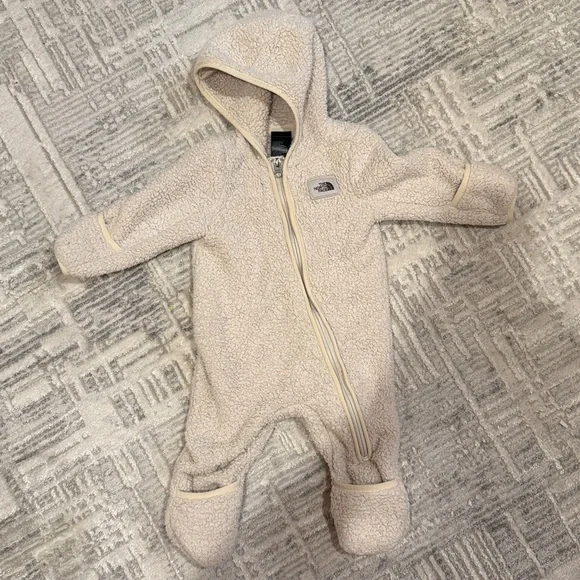 The North Face Beige Kids Footie - Picture 1 of 7